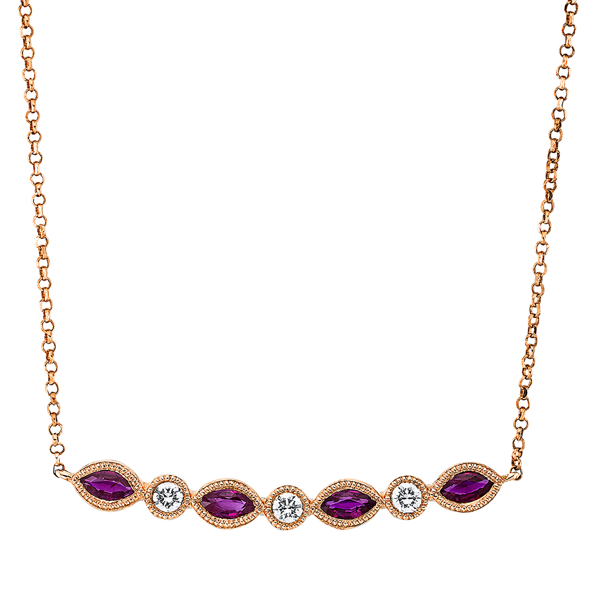 Collier 18 kt RG, mit ZÖ 38 cm + 41 cm