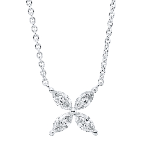 Collier 18 kt WG, mit ZÖ 40 cm + 43 cm