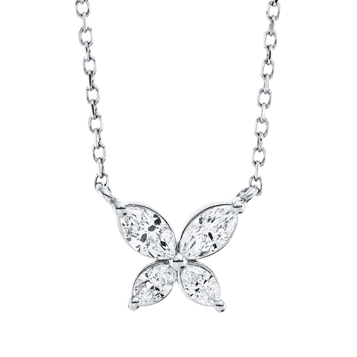 Collier 18 kt WG, mit ZÖ 40 cm + 42 cm