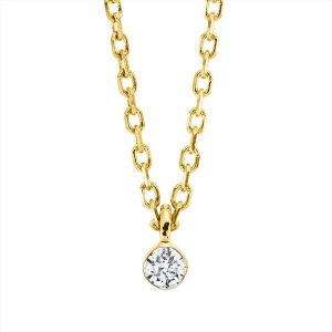 Solitaire Collier  18kt Gelbgold mit 0,05ct Diamanten