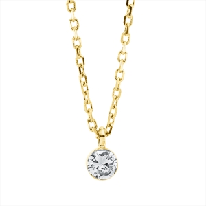 Solitaire Collier  18kt Gelbgold mit 0,15ct Diamanten