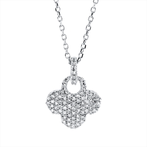 Collier 18 kt WG, mit ZÖ 42 cm