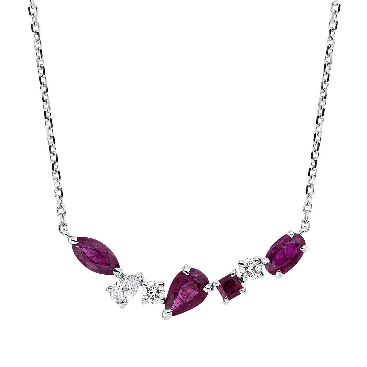 Collier 18 kt WG, mit ZÖ 41 cm