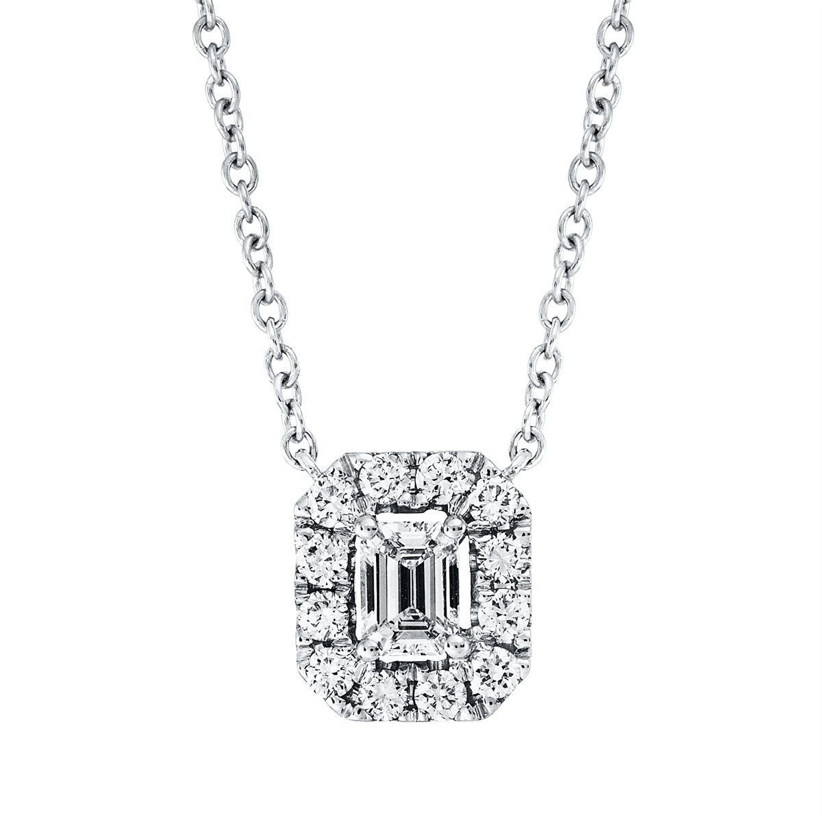 Collier 14 kt WG, mit ZÖ 43 cm