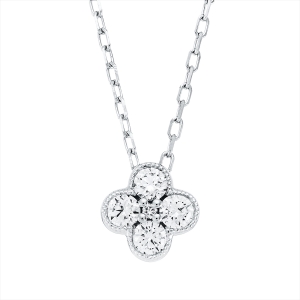 Collier 18 kt GG, Fassung rhodiniert