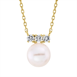 Collier  18kt Gelbgold mit ZÖ 40 cm mit 0,14ct Diamanten