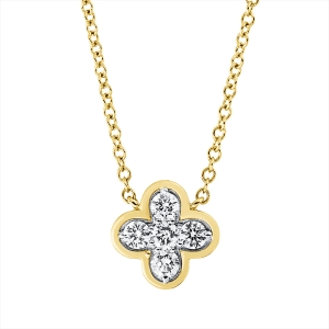 Collier 18 kt GG Tropfen, Fassung rhodiniert