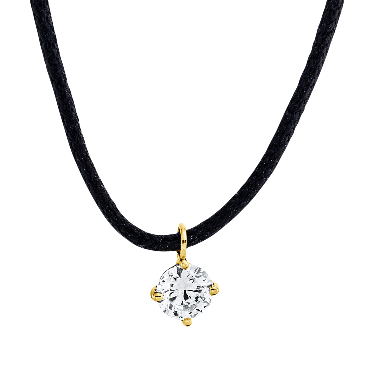 Collier 18 kt GG, schwarzes cord