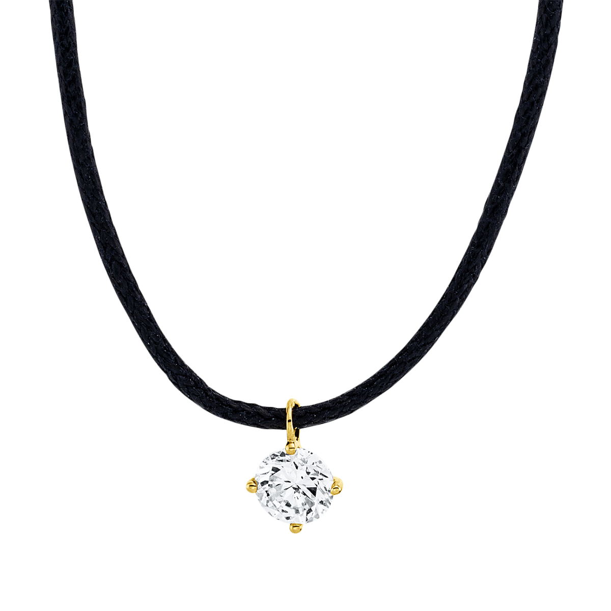 Collier 18 kt GG, schwarzes cord