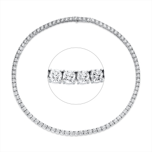 Tenniscollier 4er-Krappe 18kt Weißgold Premium Edition, 86 GIA's mit 34,48ct Diamanten