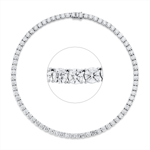 Tenniscollier  18kt Weißgold 73 GIA'S mit 44,68ct Diamanten