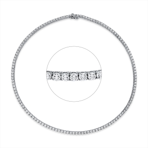 Tenniscollier 4er-Krappe 18kt Weißgold mit 14,00ct Diamanten