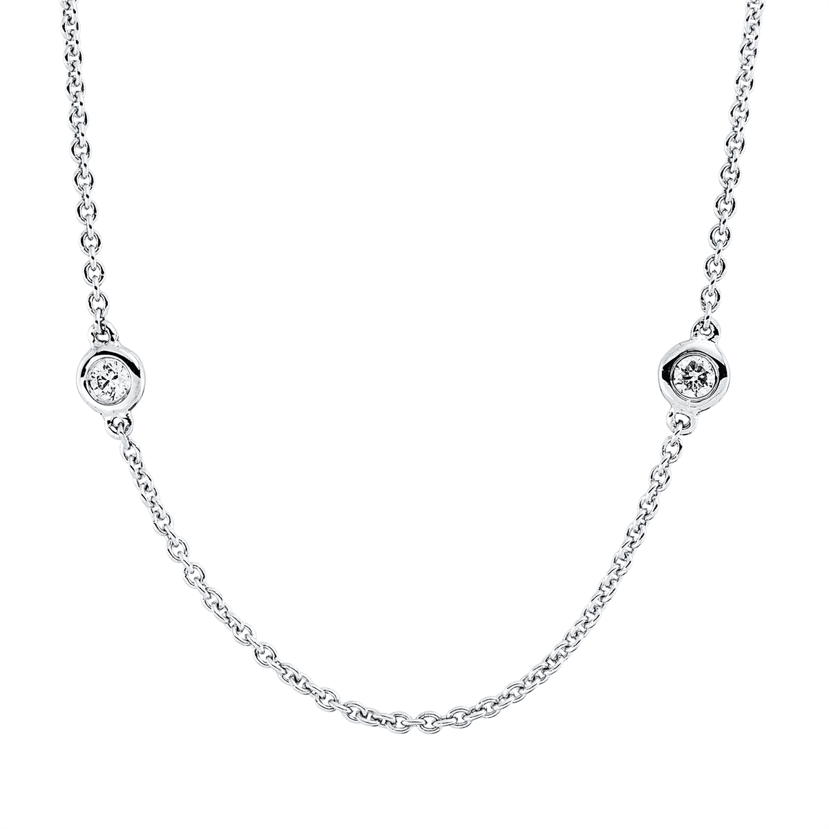 Collier Zarge 18 kt WG, mit ZÖ 40 cm + 43 cm