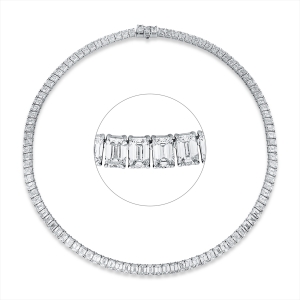 Tenniscollier 4er-Krappe 18kt Weißgold mit 52,35ct Diamanten