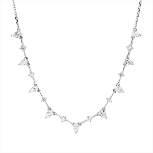 Collier 18 kt WG, mit ZÖ 40 cm