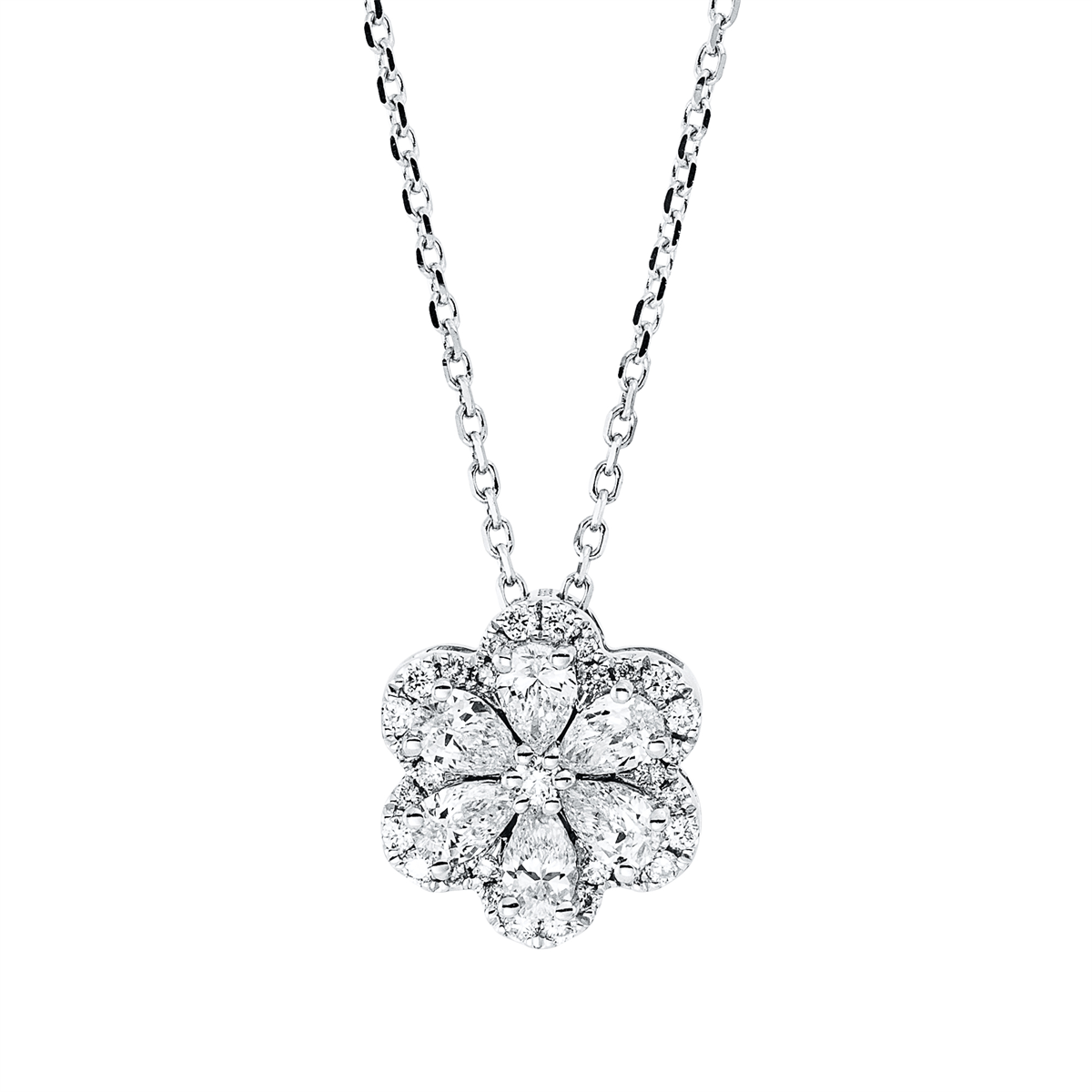 Collier 18 kt WG, mit ZÖ 40 cm