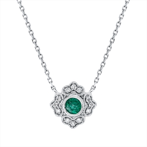 Collier 18 kt WG, mit ZÖ 40 cm + 43 cm