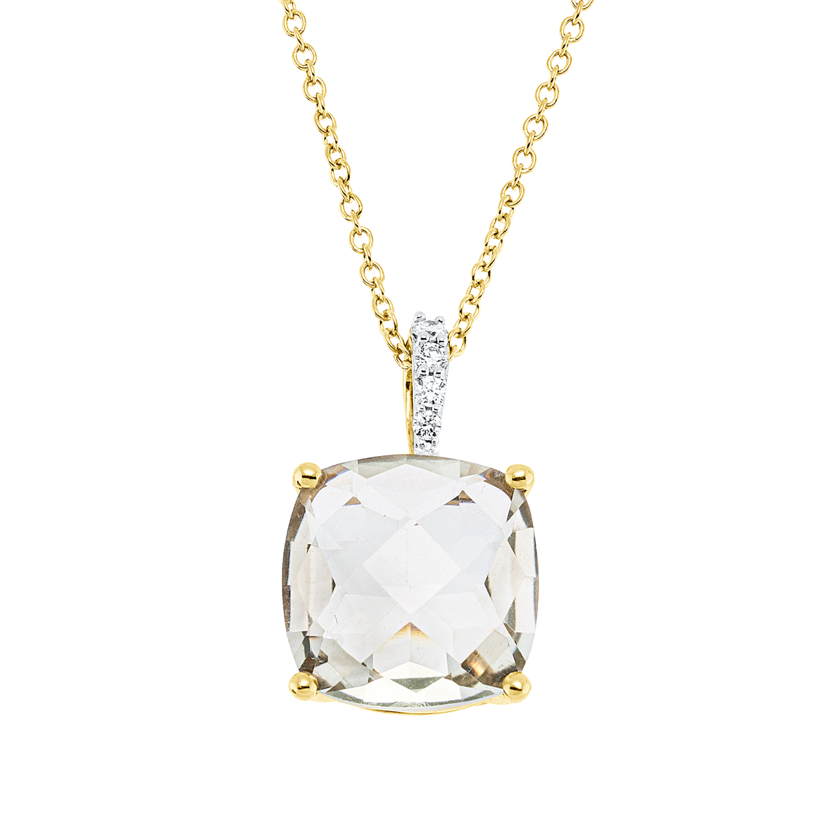 Collier 18 kt GG, Fassung rhodiniert, ZÖ 42 cm