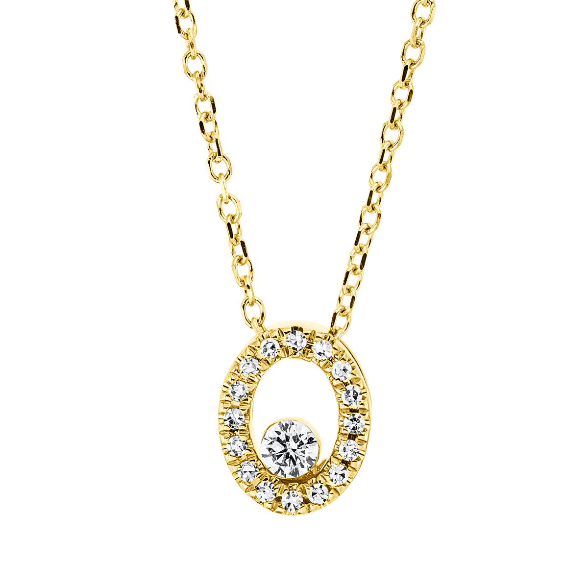 Collier 18 kt GG Oval, mit ZÖ 40 cm, 42cm