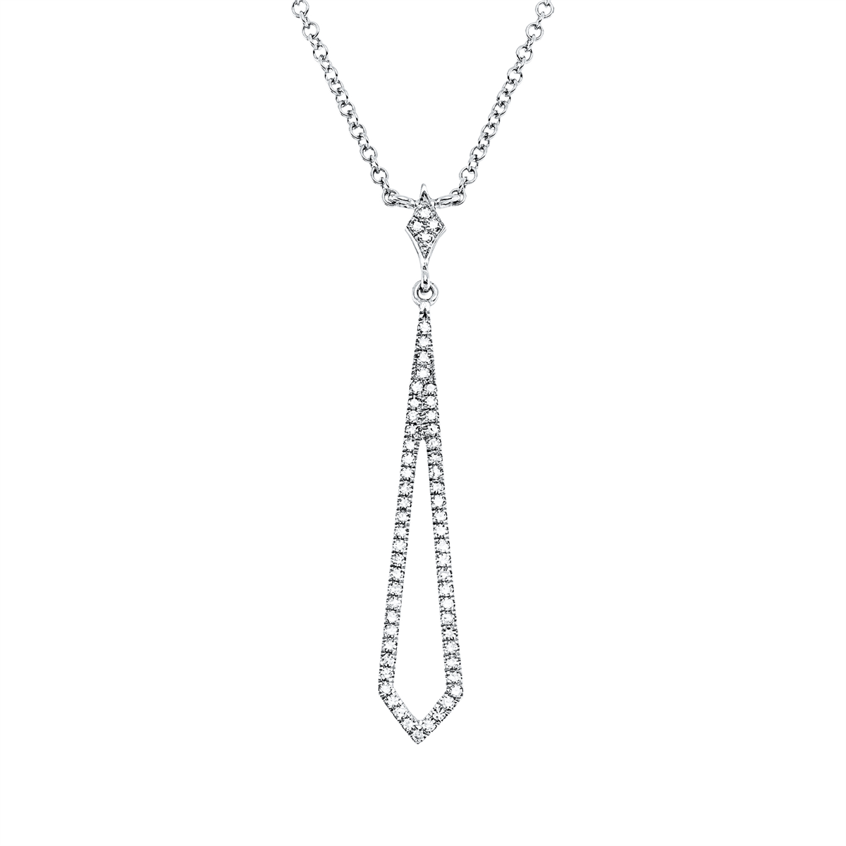 Collier 18 kt WG, mit ZÖ 40 cm + 43 cm