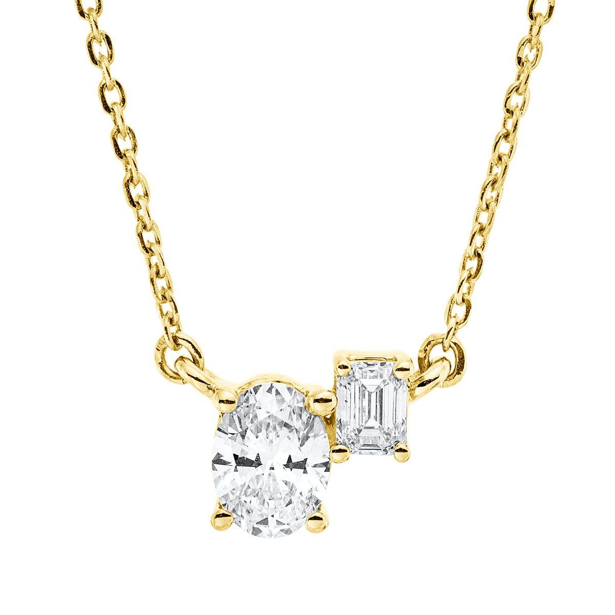 Collier  18kt Gelbgold mit ZÖ 40 cm + 43 cm mit 0,41ct Diamanten