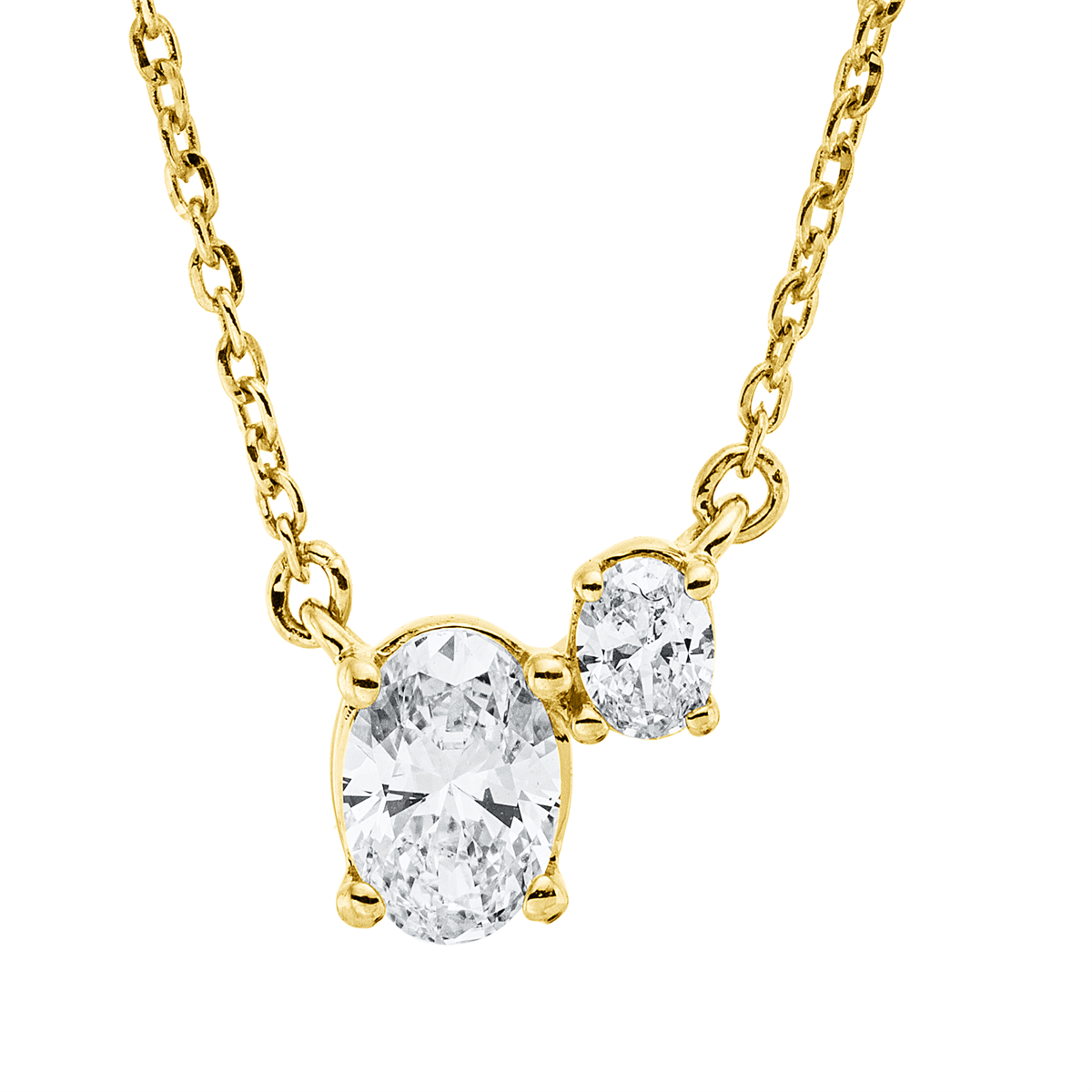 Collier  18kt Gelbgold mit ZÖ 40 cm + 43 cm mit 0,37ct Diamanten