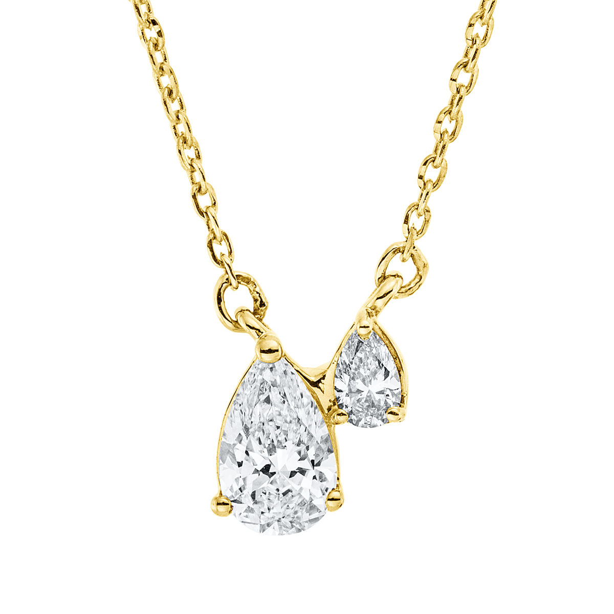 Collier  18kt Gelbgold mit ZÖ 40 cm + 43 cm mit 0,37ct Diamanten