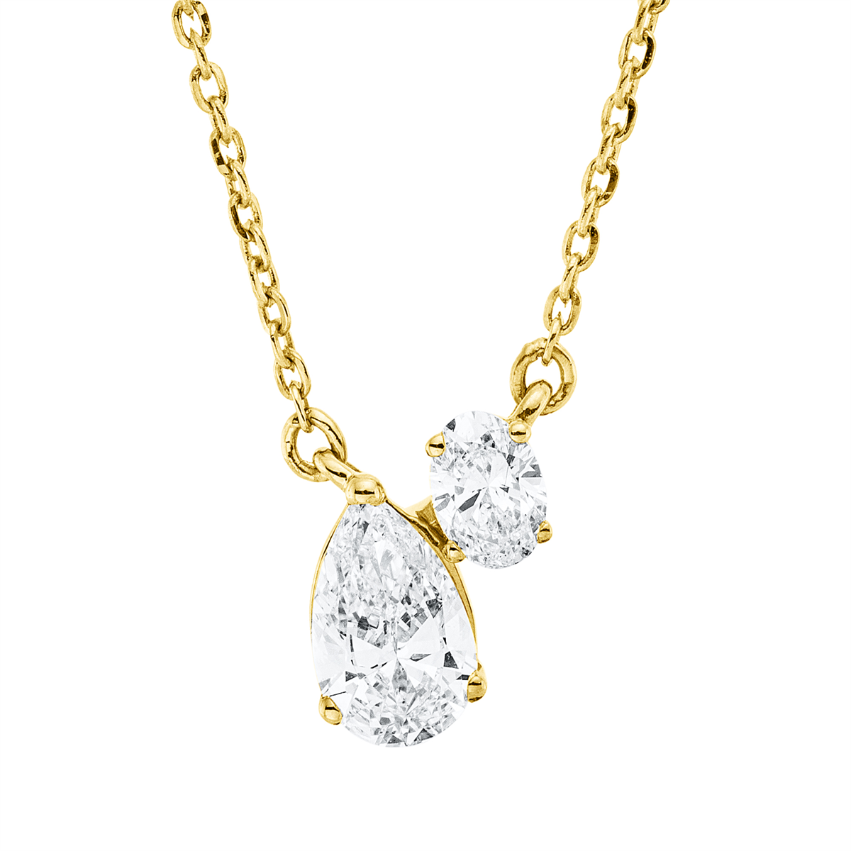 Collier  18kt Gelbgold mit ZÖ 40 cm + 43 cm mit 0,39ct Diamanten