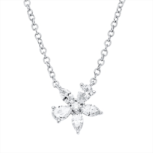 Collier 18 kt WG, mit ZÖ 42 cm