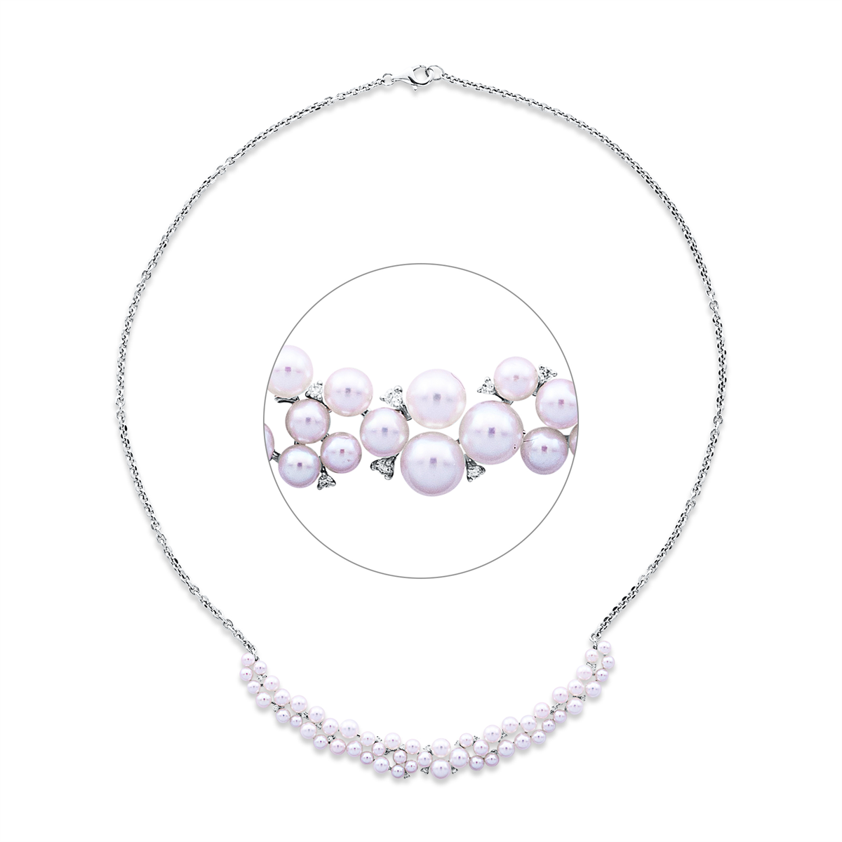 Collier  18kt Weißgold mit 0,08ct Diamanten