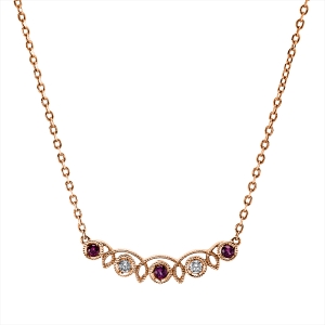 Collier 18 kt RG, mit ZÖ 42+43+44cm