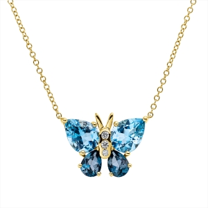 Collier 18 kt GG Schmetterling, mit ZÖ 40,6 cm