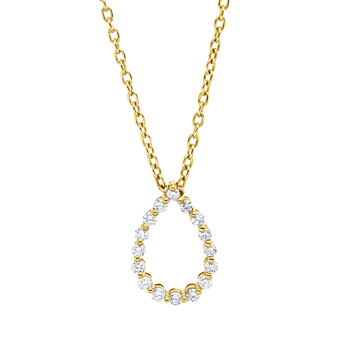 Collier 18 kt GG Tropfen, mit ZÖ 39 cm