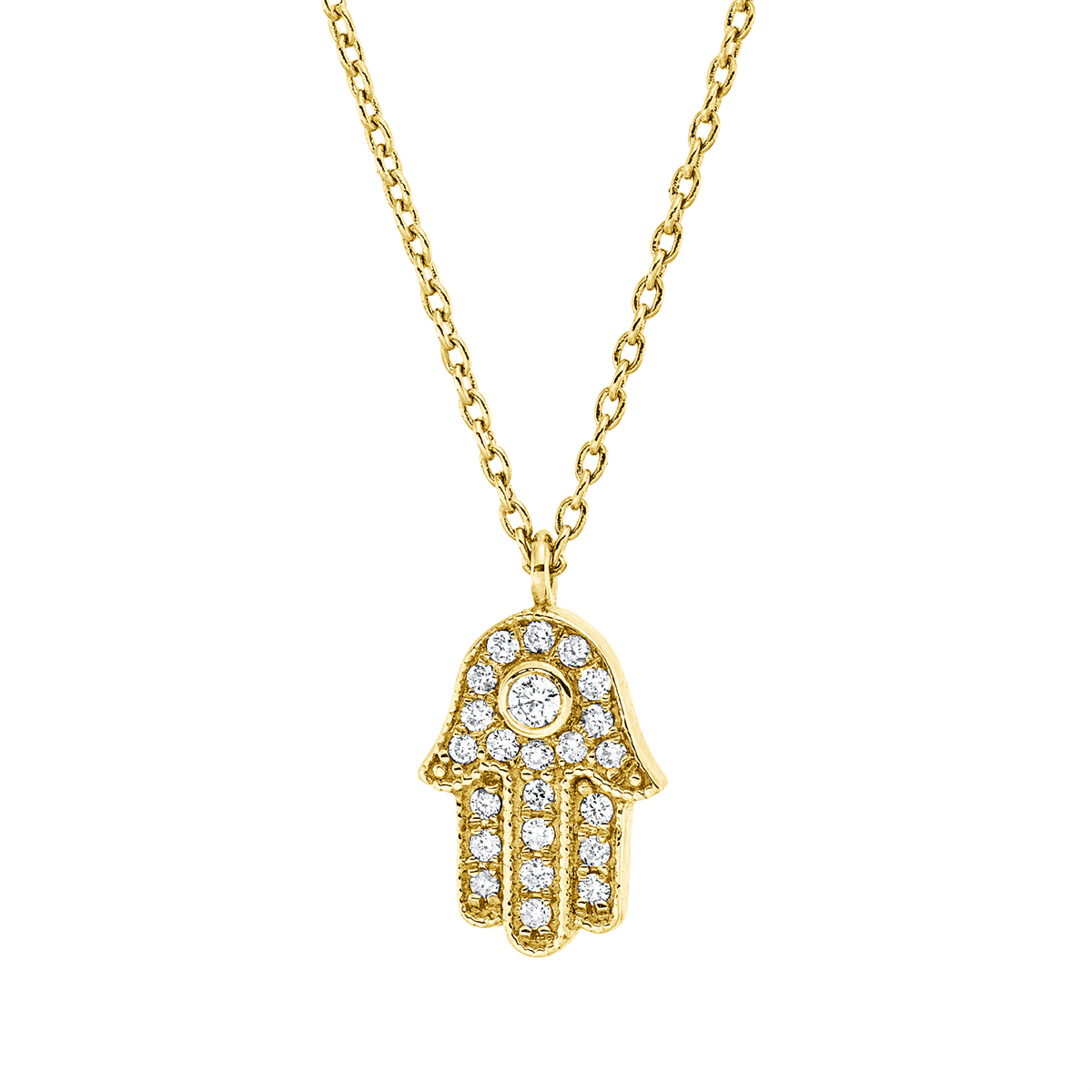 Collier 18 kt GG Hamsa, mit ZÖ 42 cm