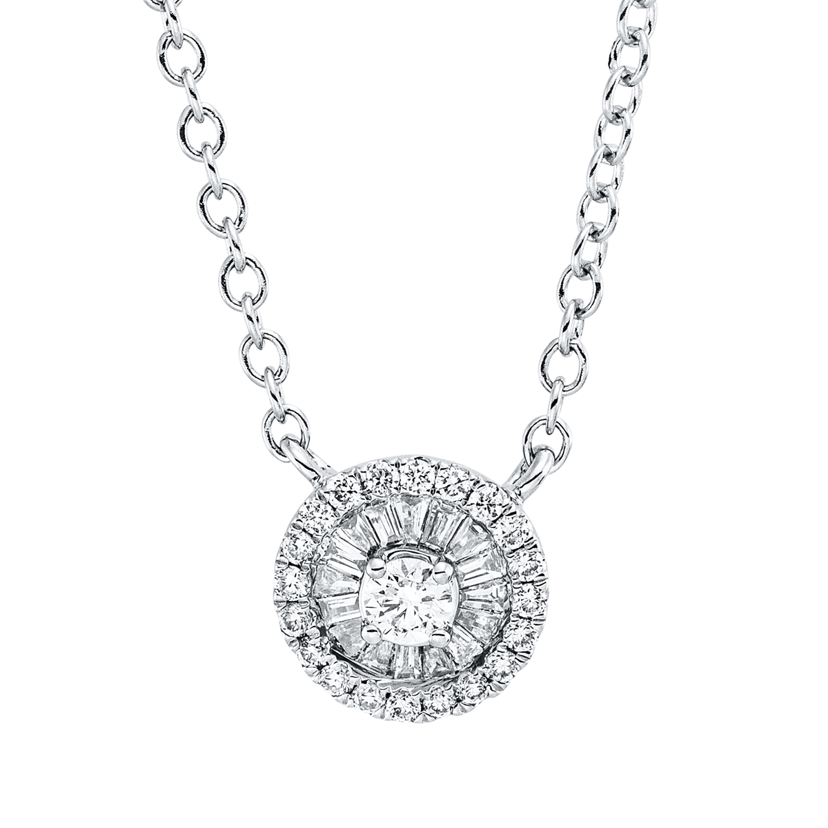 Collier 18 kt WG, mit ZÖ 39 cm