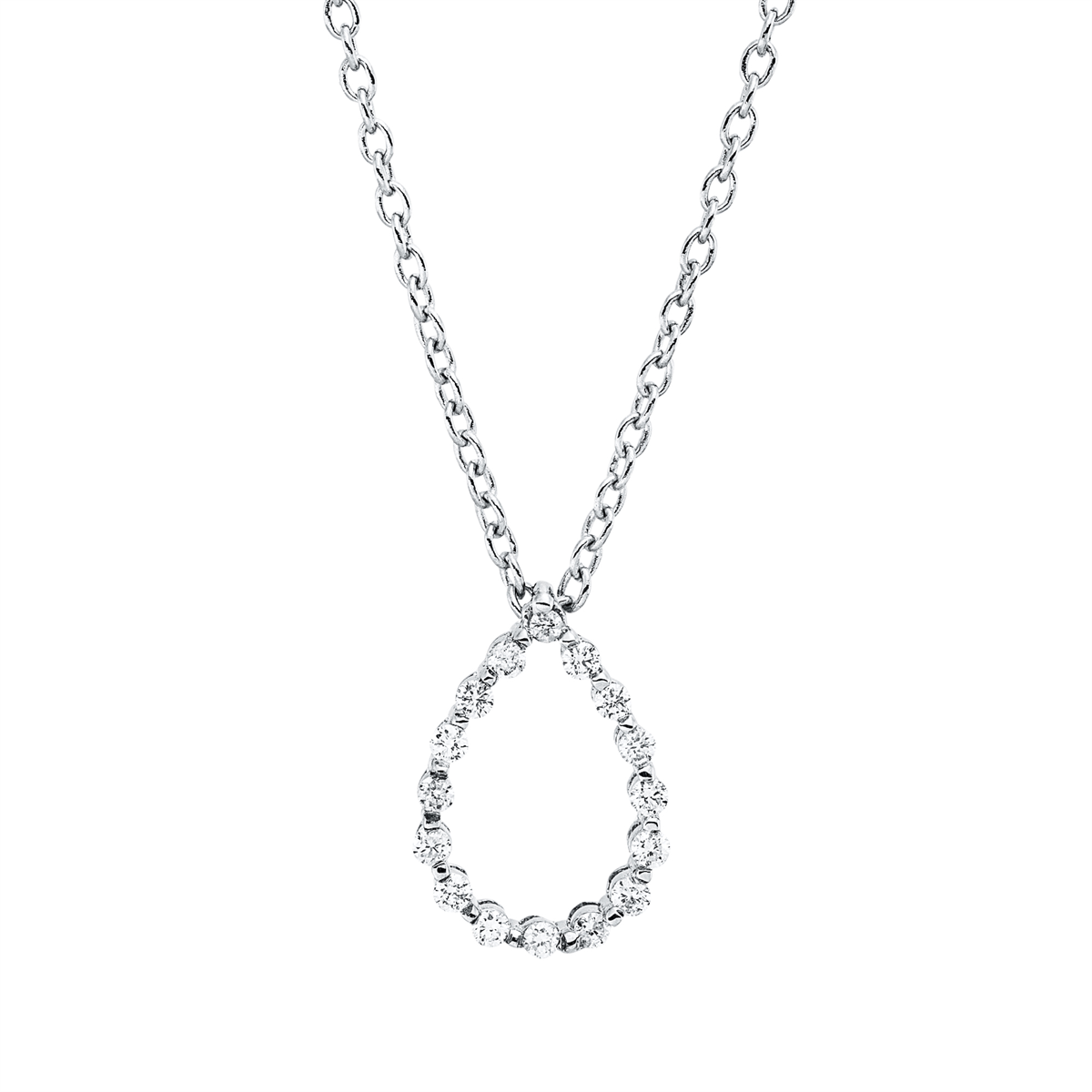 Collier 18 kt WG Tropfen, mit ZÖ 42 cm