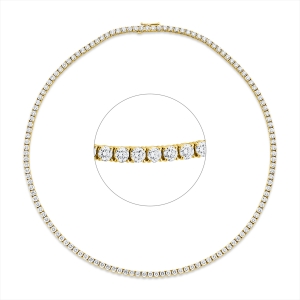 Tenniscollier 4er-Krappe 18kt Gelbgold Premium Edition mit 11,76ct Diamanten