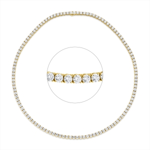 Tenniscollier 4er-Krappe 18kt Gelbgold Premium Edition mit 16,37ct Diamanten