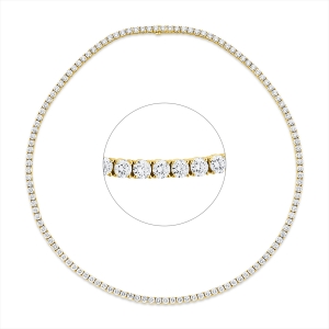 Tenniscollier 4er-Krappe 18kt Gelbgold Premium Edition mit 14,91ct Diamanten