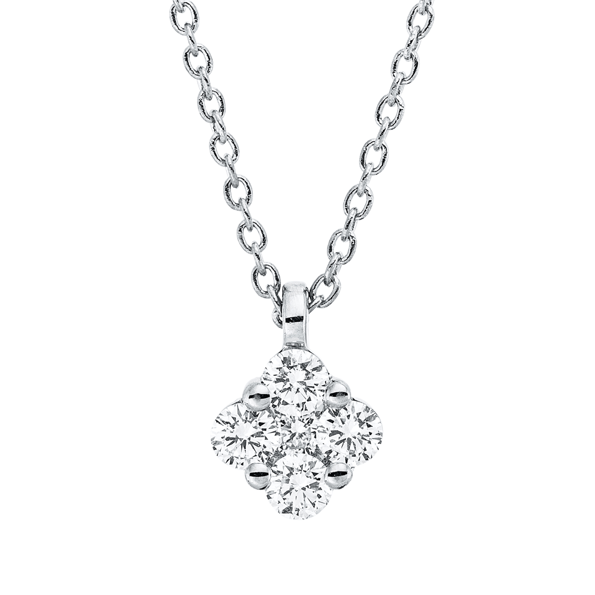 Collier 18 kt WG, mit ZÖ 42 cm