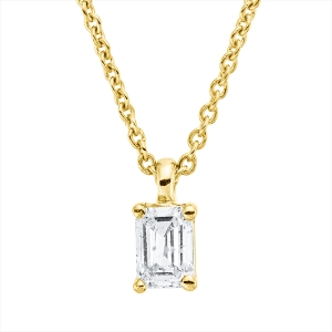 Solitaire Collier 4er-Krappe 18kt Gelbgold mit ZÖ 42 cm mit 0,19ct Diamanten