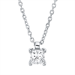 Solitaire Collier 4er-Krappe 18kt Gelbgold mit ZÖ 42 cm mit 0,20ct Diamanten