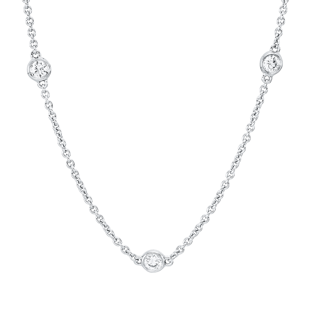 Collier Zarge 18 kt WG, mit ZÖ 41,5 cm + 43,5 cm