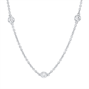 Collier Zarge 18 kt WG, mit ZÖ 41,5 cm + 43,5 cm