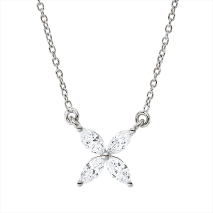 Collier 18 kt WG, mit ZÖ 40 cm + 42,5 cm