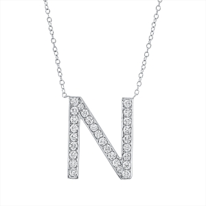 Collier 18 kt WG N, mit ZÖ 38 cm + 40,6 cm