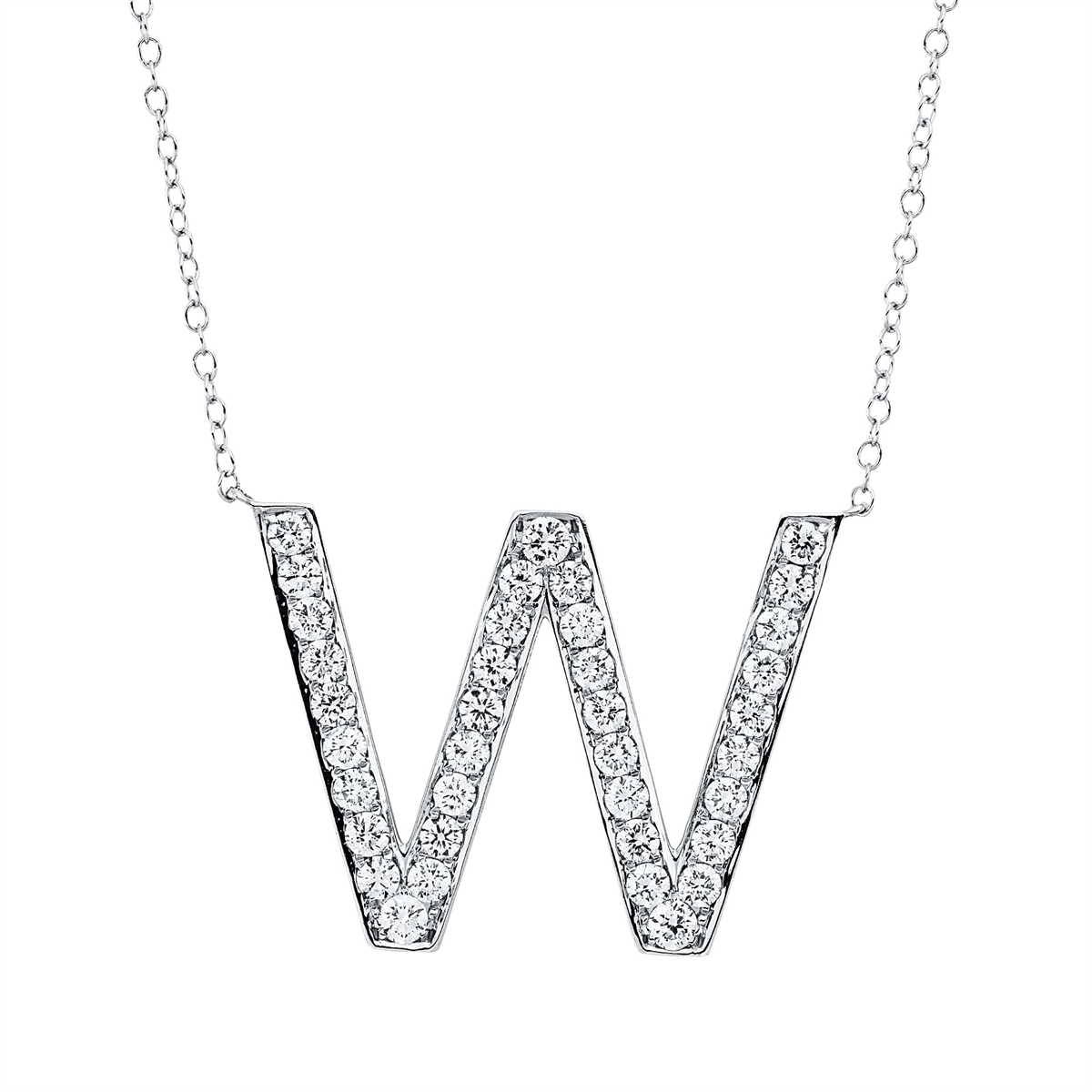 Collier 18 kt WG W, mit ZÖ 38 cm + 40,6 cm