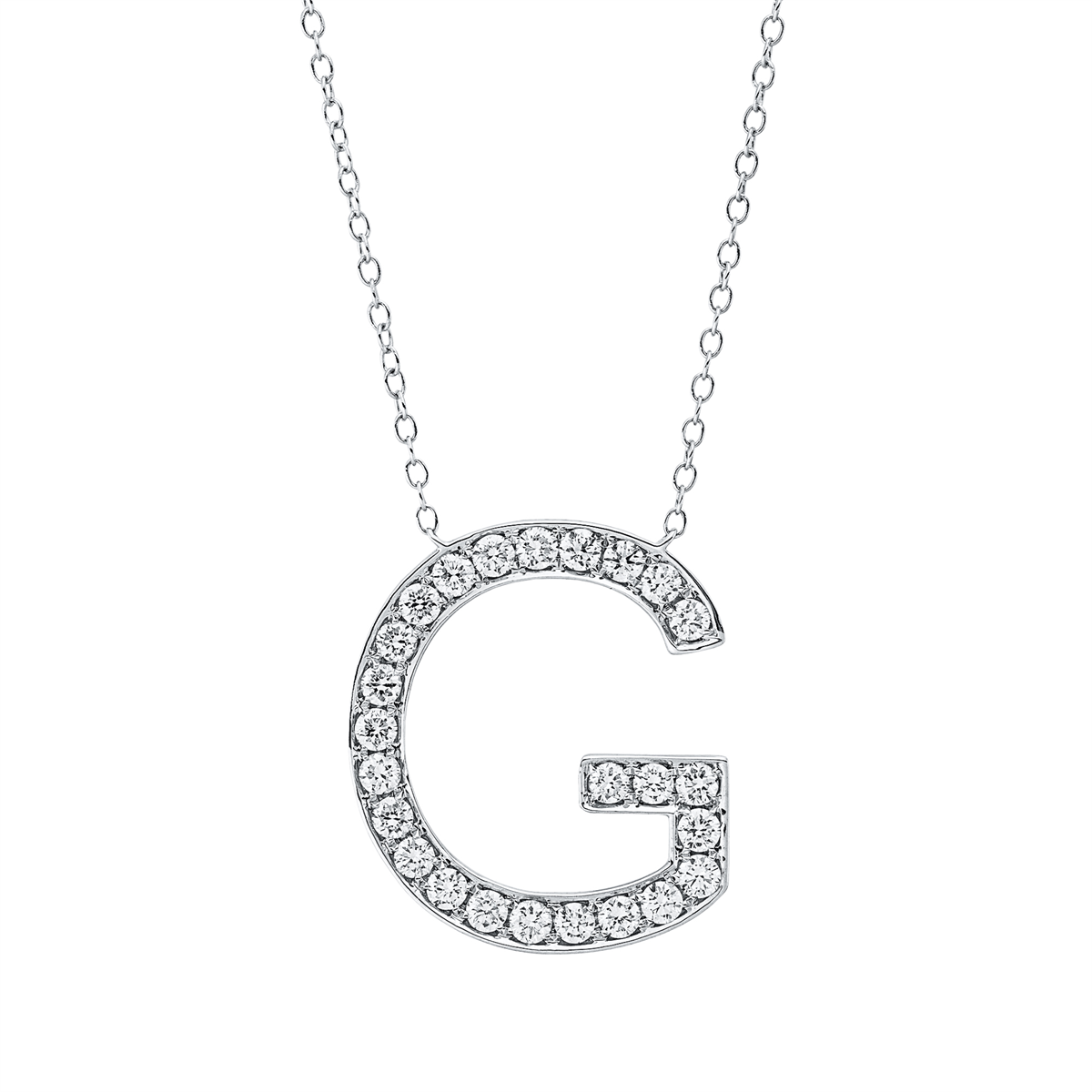 Collier 18 kt WG G, mit ZÖ 38 cm + 40.6 cm