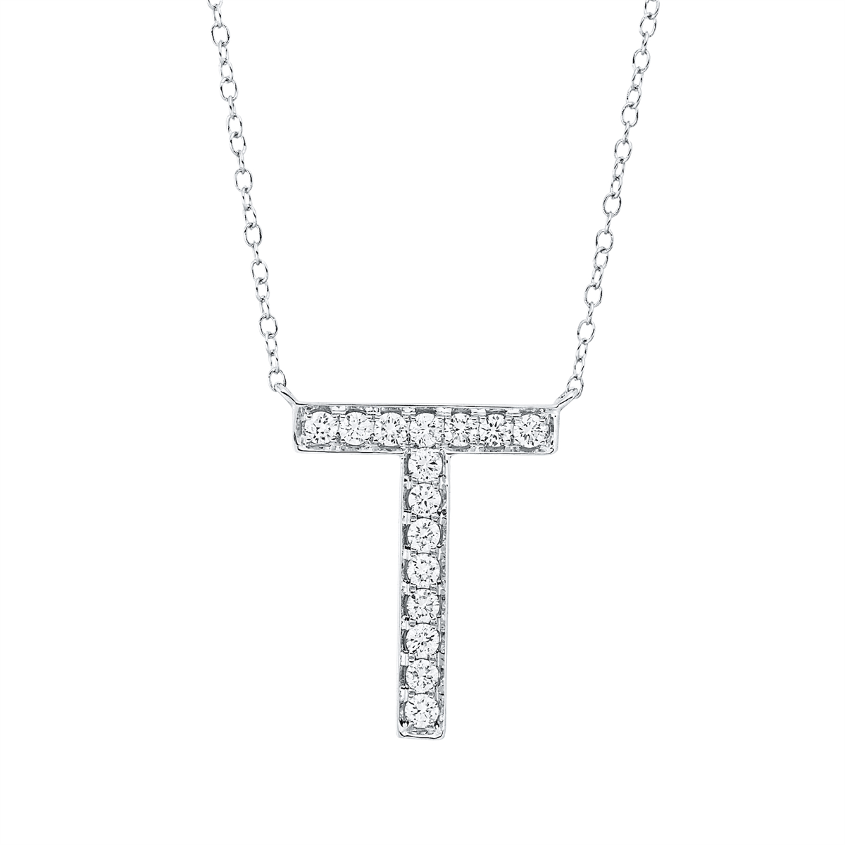 Collier 18 kt WG T, mit ZÖ 38 cm + 40,6 cm