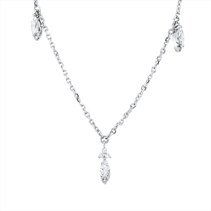 Collier 18 kt WG, mit ZÖ 40 cm